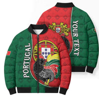 Personalized Portugal Bomber Puffer Jacket Rooster With Coat Of Arms - Wonder Print Shop