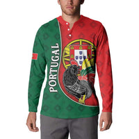 Personalized Portugal Button Sweatshirt Rooster With Coat Of Arms - Wonder Print Shop