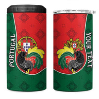 Personalized Portugal 4 in 1 Can Cooler Tumbler Rooster With Coat Of Arms - Wonder Print Shop