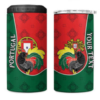 Personalized Portugal 4 in 1 Can Cooler Tumbler Rooster With Coat Of Arms - Wonder Print Shop