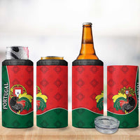 Personalized Portugal 4 in 1 Can Cooler Tumbler Rooster With Coat Of Arms - Wonder Print Shop