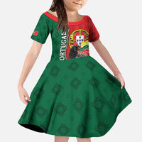 Personalized Portugal Family Matching Off The Shoulder Long Sleeve Dress and Hawaiian Shirt Rooster With Coat Of Arms - Wonder Print Shop