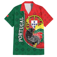 Personalized Portugal Family Matching Off The Shoulder Long Sleeve Dress and Hawaiian Shirt Rooster With Coat Of Arms - Wonder Print Shop