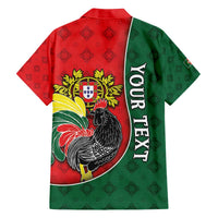 Personalized Portugal Family Matching Off The Shoulder Long Sleeve Dress and Hawaiian Shirt Rooster With Coat Of Arms - Wonder Print Shop