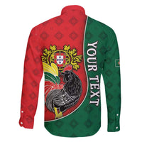Personalized Portugal Family Matching Off The Shoulder Long Sleeve Dress and Hawaiian Shirt Rooster With Coat Of Arms - Wonder Print Shop