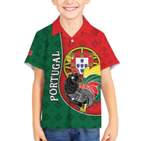 Personalized Portugal Family Matching Off Shoulder Short Dress and Hawaiian Shirt Rooster With Coat Of Arms - Wonder Print Shop