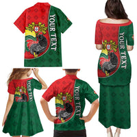 Personalized Portugal Family Matching Puletasi and Hawaiian Shirt Rooster With Coat Of Arms - Wonder Print Shop