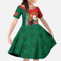 Personalized Portugal Family Matching Short Sleeve Bodycon Dress and Hawaiian Shirt Rooster With Coat Of Arms - Wonder Print Shop