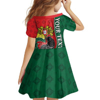 Personalized Portugal Family Matching Short Sleeve Bodycon Dress and Hawaiian Shirt Rooster With Coat Of Arms - Wonder Print Shop