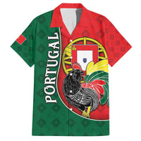 Personalized Portugal Family Matching Short Sleeve Bodycon Dress and Hawaiian Shirt Rooster With Coat Of Arms - Wonder Print Shop