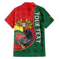 Personalized Portugal Family Matching Short Sleeve Bodycon Dress and Hawaiian Shirt Rooster With Coat Of Arms - Wonder Print Shop