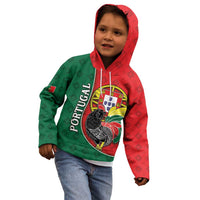 Personalized Portugal Kid Hoodie Rooster With Coat Of Arms - Wonder Print Shop