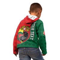 Personalized Portugal Kid Hoodie Rooster With Coat Of Arms - Wonder Print Shop