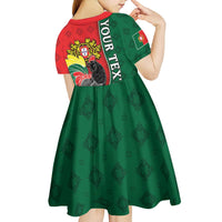 Personalized Portugal Kid Short Sleeve Dress Rooster With Coat Of Arms - Wonder Print Shop