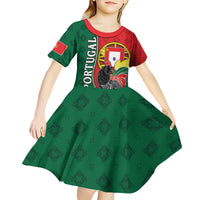 Personalized Portugal Kid Short Sleeve Dress Rooster With Coat Of Arms - Wonder Print Shop