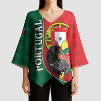 Personalized Portugal Kimono Sleeve Blouse Rooster With Coat Of Arms - Wonder Print Shop