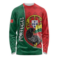 Personalized Portugal Long Sleeve Shirt Rooster With Coat Of Arms - Wonder Print Shop
