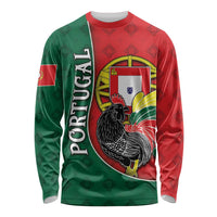 Personalized Portugal Long Sleeve Shirt Rooster With Coat Of Arms - Wonder Print Shop