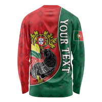 Personalized Portugal Long Sleeve Shirt Rooster With Coat Of Arms - Wonder Print Shop