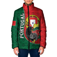 Personalized Portugal Padded Jacket Rooster With Coat Of Arms - Wonder Print Shop