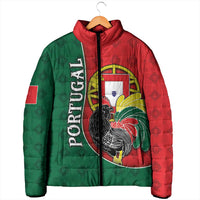 Personalized Portugal Padded Jacket Rooster With Coat Of Arms - Wonder Print Shop