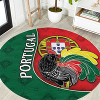 Portugal Round Carpet Rooster With Coat Of Arms - Wonder Print Shop