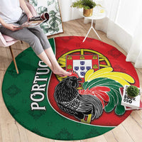 Portugal Round Carpet Rooster With Coat Of Arms - Wonder Print Shop