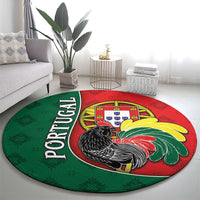 Portugal Round Carpet Rooster With Coat Of Arms - Wonder Print Shop