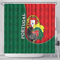 Portugal Shower Curtain Rooster With Coat Of Arms - Wonder Print Shop