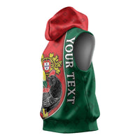 Personalized Portugal Sleeveless Hoodie Rooster With Coat Of Arms - Wonder Print Shop