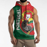 Personalized Portugal Sleeveless Hoodie Rooster With Coat Of Arms - Wonder Print Shop