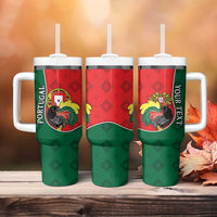 Personalized Portugal Tumbler With Handle Rooster With Coat Of Arms - Wonder Print Shop