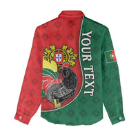 Personalized Portugal Women Casual Shirt Rooster With Coat Of Arms - Wonder Print Shop