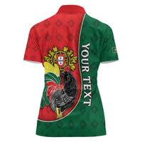 Personalized Portugal Women Polo Shirt Rooster With Coat Of Arms - Wonder Print Shop