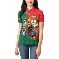 Personalized Portugal Women Polo Shirt Rooster With Coat Of Arms - Wonder Print Shop