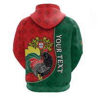 Personalized Portugal Zip Hoodie Rooster With Coat Of Arms - Wonder Print Shop