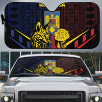 Romania Auto Sun Shade The Eurasian Lynx With The Peony - Wonder Print Shop