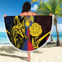 Romania Beach Blanket The Eurasian Lynx With The Peony - Wonder Print Shop