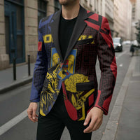 Personalized Romania Blazer The Eurasian Lynx With The Peony - Wonder Print Shop