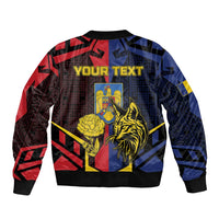 Personalized Romania Bomber Jacket The Eurasian Lynx With The Peony - Wonder Print Shop