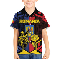 Personalized Romania Family Matching Off The Shoulder Long Sleeve Dress and Hawaiian Shirt The Eurasian Lynx With The Peony - Wonder Print Shop