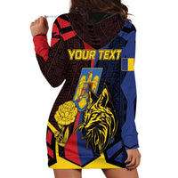 Personalized Romania Hoodie Dress The Eurasian Lynx With The Peony - Wonder Print Shop