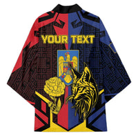 Personalized Romania Kimono The Eurasian Lynx With The Peony - Wonder Print Shop