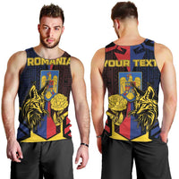 Personalized Romania Men Tank Top The Eurasian Lynx With The Peony - Wonder Print Shop