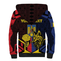 Personalized Romania Sherpa Hoodie The Eurasian Lynx With The Peony - Wonder Print Shop