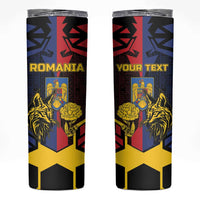 Personalized Romania Skinny Tumbler The Eurasian Lynx With The Peony - Wonder Print Shop