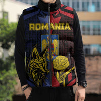 Personalized Romania Sleeveless Puffer Jacket The Eurasian Lynx With The Peony - Wonder Print Shop