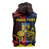 Personalized Romania Sleeveless Zip Hoodie The Eurasian Lynx With The Peony - Wonder Print Shop
