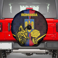 Romania Spare Tire Cover The Eurasian Lynx With The Peony - Wonder Print Shop