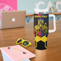 Personalized Romania Tumbler With Handle The Eurasian Lynx With The Peony - Wonder Print Shop